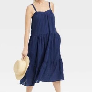 KNOX ROSE NAVY BLUE SUMMER DRESS Size Small